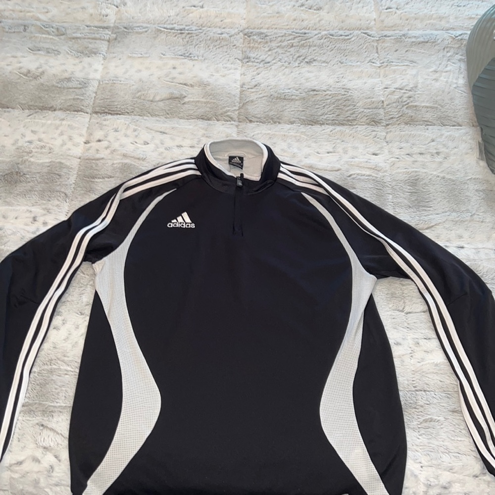 Adidas zip up crew neck